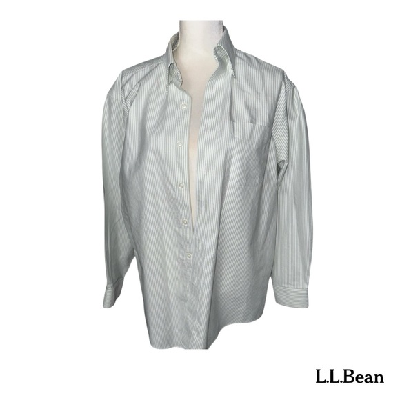 Vintage LL Bean oversized, striped button up shirt - Picture 1 of 4